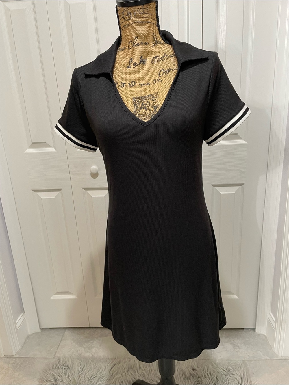 Black & White Ribbed Mini Dress